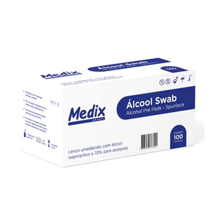ALCOOL SWABS (GAZE EMBEBIDA C/ALCOOL) CX C/100 MEDIX