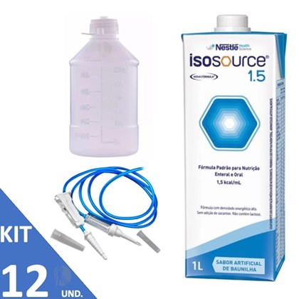 ISOSOURCE 1.5 1L  + FRASCO + EQUIPO - KIT 12 UNID.